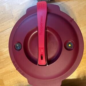 Burgundy tupperware microwave pressure cooker